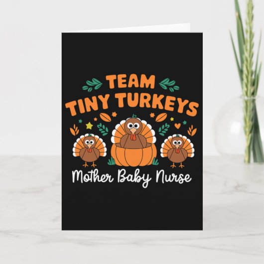 Carte L'équipe Tiny Turkeys Nicu Mère Byby Joyeux Thanks (Devant)