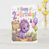 Carte Les 2 ans de Dino-Mite de Pebble (Fleur jaune)