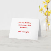 Carte Les 2 ans de mariage sont en coton C'est le mien (Fleur jaune)