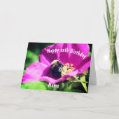 Carte Les abeilles sur la fleur Rose Anniversaire person (Devant)