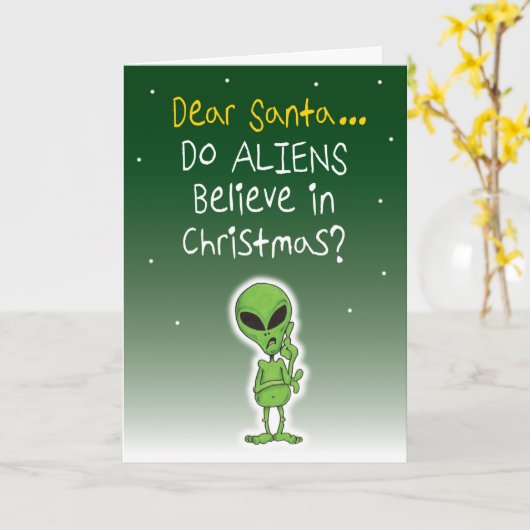 Carte Les Aliens Croient-Ils En Noël ? (Fleur jaune)