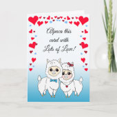 Carte Les Alpacas et les Lamas Funny Saint-Valentin (Devant)