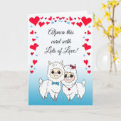 Carte Les Alpacas et les Lamas Funny Saint-Valentin (Fleur jaune)