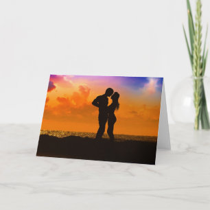 Carte Les amateurs de baignade au coucher du soleil sur