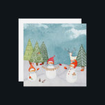 CARTE LES AMIS DE SNOWMAN & WOODLAND EN WONDERLAND HITER<br><div class="desc">Cette belle collection vibrante de dessins pour enfants, présente une variété de mignons bonhomme de neige et d'animaux aquarelle dans une scène de neige hivernale.Sweet bonhomme de neige jouant sur un beau hivernage. Les arbres couverts de neige brillent de la neige légère du soleil brillant pendant que la neige tombe....</div>