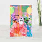 Carte Les amis sont comme les ballons Aquarelle Annivers (Devant)