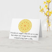 Carte Les amis sont des anges qui nous soulèvent à nos (Fleur jaune)