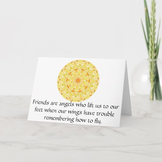 Carte Les amis sont des anges qui nous soulèvent à nos (Devant)