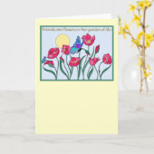 Carte Les amis sont des fleurs dans le jardin de la vie (Fleur jaune)