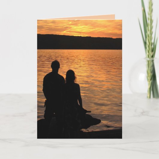 Carte Les amoureux à l'anniversaire du lac Sunset (Devant)