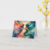 CARTE LES AMOUREUX DE MERMAID AIENT UNE ENCRE D'ALCOOL V (Fleur jaune)