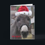 Carte "Les ânes font de superbes Santas !"<br><div class="desc">Une carte amusante pour l'amoureux de l'âne dans votre vie. Les ânes font de grands Santas, et mon âne, Jonathan fait savoir à tout le monde avec cette carte de Noël amusante qui sera sûr d'apporter un coup de coeur à son destinataire ! "Donkeys Make Great Santas !" est extrait...</div>