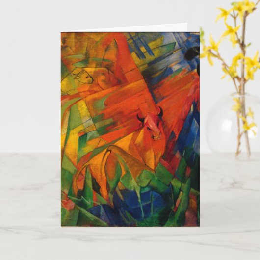 Carte Les animaux dans un paysage par Franz Marc (Fleur jaune)