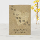 Carte Les animaux de compagnie laissent des empreintes d (Fleur jaune)