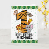 Carte Les animaux de la jungle sauvage de Cute One (Fleur jaune)