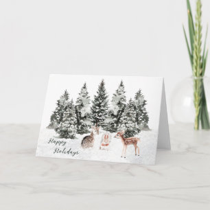 Carte Les animaux de Noël Pine Forest