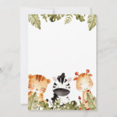 Carte Les animaux de Safari mignons | Baby shower Drive- (Dos)