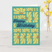 Carte les années 70 Retro Super Psychedelic Hippy Flower (Fleur jaune)