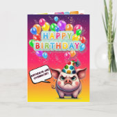 Carte Les Anniversaires De Cochon Cranky Sont Surchargés (Devant)