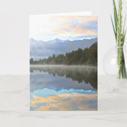 Carte Les arbres du lac Misty Réflexion Nature paisible (Devant)