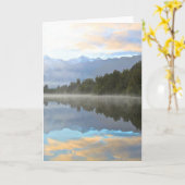 Carte Les arbres du lac Misty Réflexion Nature paisible (Fleur jaune)