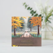 Carte Les Arbres Rustiques Sauvent La Date (Debout devant)