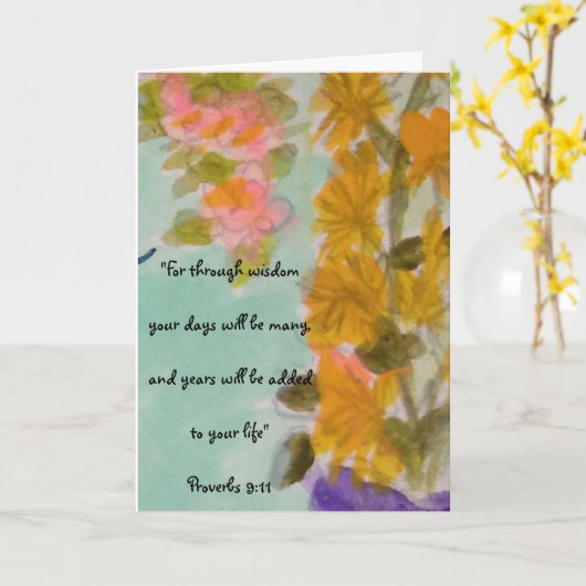 Carte Les Bénédictions d'anniversaire (Fleur jaune)