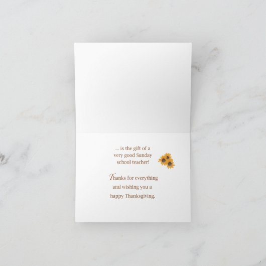 Carte Les bénédictions des enseignants du dimanche à Tha (Intérieur)