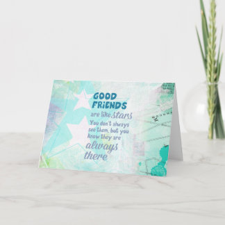 Carte Les bons amis sont comme des étoiles