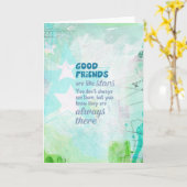 Carte Les bons amis sont comme des étoiles (Fleur jaune)