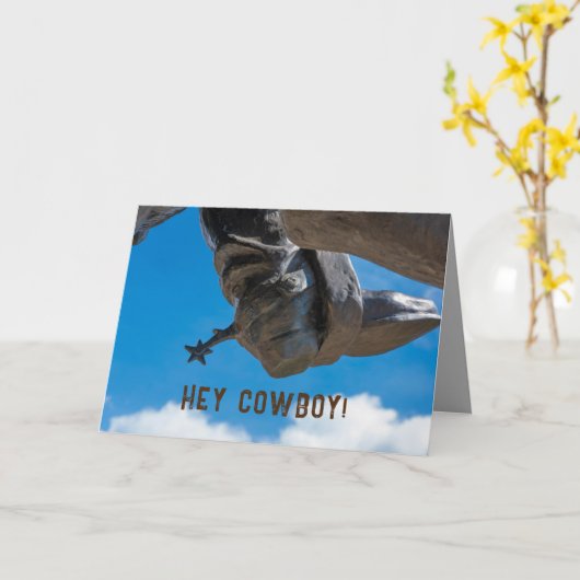 Carte Les bottes de cowboy éperonnent et ciel bleu ouver (Fleur jaune)