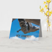 Carte Les bottes de cowboy éperonnent et ciel bleu ouver (Fleur jaune)