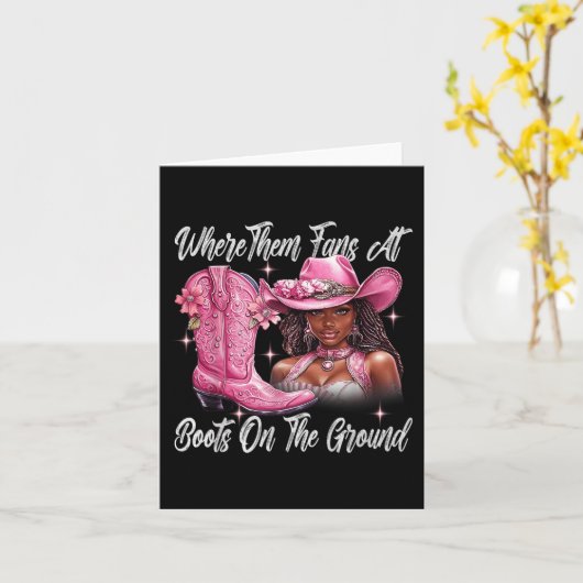 Carte Les Bottes Rétro Sur Le Terrain Où Ils Vont En Noi (Fleur jaune)