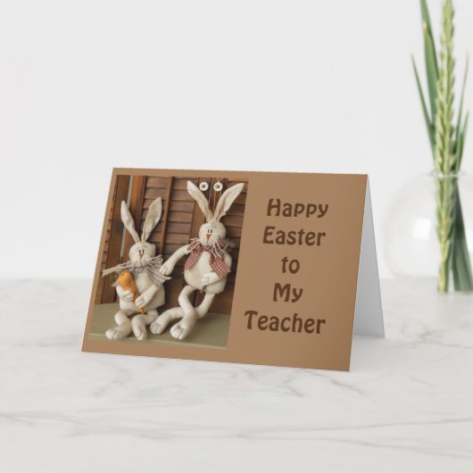CARTE LES BUNNIES DISENT ENSEIGNANT "HAPPY EASTER" ! CAR (Devant)