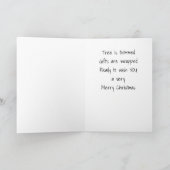 CARTE LES CADEAUX SONT ENVELOPPÉS/L'ARBRE EST TRIMMÉ MER (Intérieur)