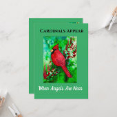 Carte Les Cardinaux Apparaissent Quand les Anges Sont Pr (Devant/Arrière en situation)