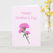 Carte Les Carnations Roses (Fleur jaune)