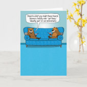 Carte Les castors amusants ne s'occupent pas Anniversair (Fleur jaune)