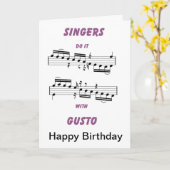 Carte les chanteurs le font avec gusto (Fleur jaune)