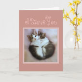 Carte Les chatons en amour (Fleur jaune)