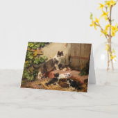 Carte Les chats au Milk Bowl | Julius Adam le Jeune (Fleur jaune)