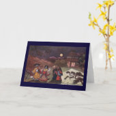 Carte Les chats dans des kimonos prennent la balade de (Fleur jaune)