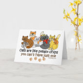 Carte Les chats sont comme des chips (Fleur jaune)