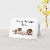 Carte Les chats sont comme des chips de pommes de terre  (Fleur jaune)