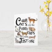 Carte Les chats sont comme des chips de tomates qu'on ne (Fleur jaune)