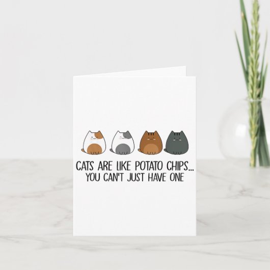 Carte Les chats sont comme des chips de tomates qu'on ne (Devant)