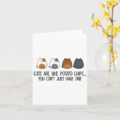 Carte Les chats sont comme des chips de tomates qu'on ne (Fleur jaune)