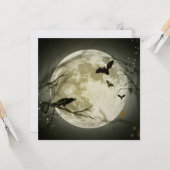 Carte Les chauves-souris sur la lune à l'Halloween (Devant/Arrière en situation)