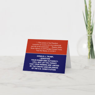 Carte Les chèques et les soldes anti-Trump du dictateur
