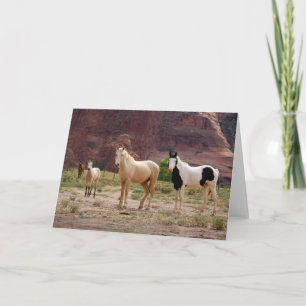 Carte Les chevaux navajos courent librement sur le fond